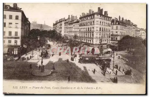 Ansichtskarte AK Lyon Place du Pont Cours Gambetta et de la Liberte