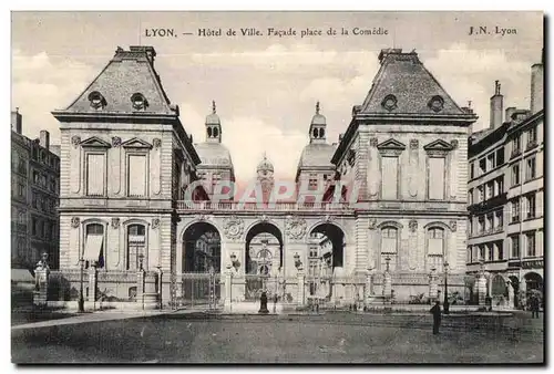 Ansichtskarte AK Lyon Hotel de Ville Facade Place de la Comedie