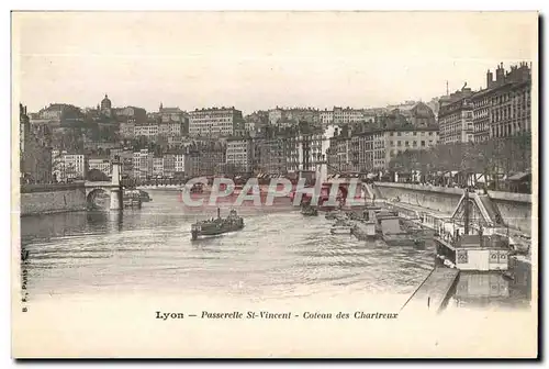 Cartes postales Lyon Passerelle St Vincent Coteau des Chartreux