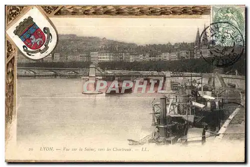 Cartes postales Lyon Vue sur la Ssaone Vers Les Charteux Bateaux