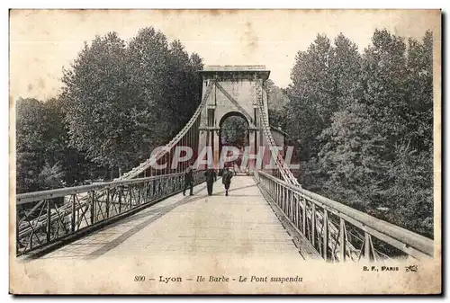 Cartes postales Lyon Ile Barbe Le Pont Suspendu