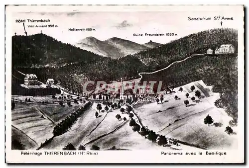 Cartes postales Pelerinage thierenbach (Ht Rhin) panorama avec la basilique