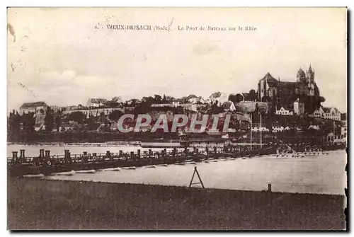 Cartes postales Vieux brisach (Bade) la pont de bateaux sur le rhin