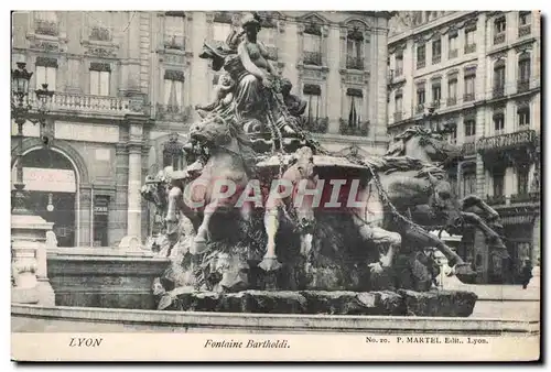 Cartes postales Lyon Fontaine Bartholdi Cheval Horse