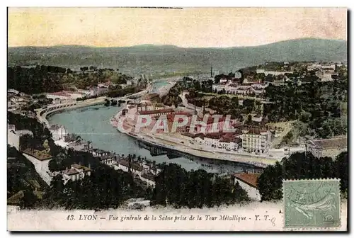 Ansichtskarte AK Lyon Vue generale de la Saone prise de la Tour Melallique