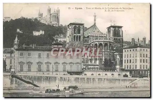 Cartes postales Lyon Tour et Abside de la Cathedrale de Saint Jean de Fonrviere