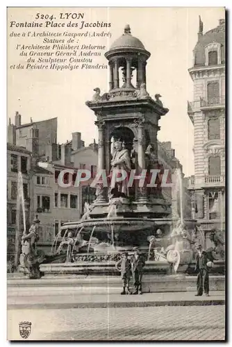 Cartes postales Lyon Fontaine Place des Jacobins de a l Architecte Gaspard (Andre) Statues de