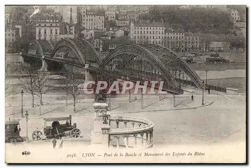 Cartes postales Lyon Poul de la Boucle et Monument des Enfants du Rhone