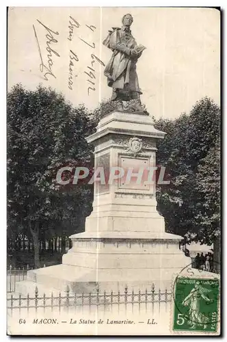 Cartes postales Macon La Statue Lamartine