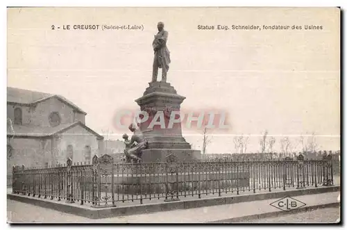 Ansichtskarte AK Le Creusot (Saone et Loire) Statue Eug Schneider fondateur des Usines