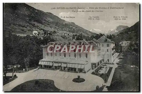 Cartes postales Bourg Saint Maurice (Savoie) Hotel des Thermes et Etablissement Vue prise du chateau des Thermes