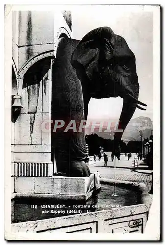 Cartes postales Chambery fontaine des elephants par sappey (detail)