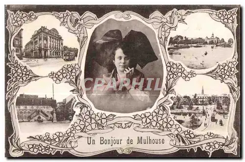 Cartes postales Un bonjour de mulhouse Folklore costume