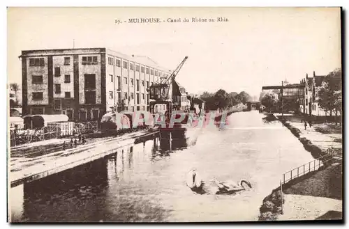 Ansichtskarte AK Mulhouse canal du rhone au rhin