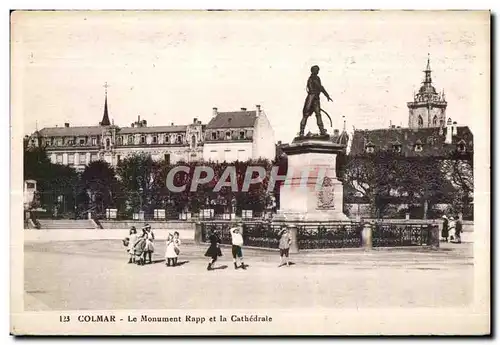 Ansichtskarte AK Colmar Le Monument Rapp et la Cathedrale Enfants