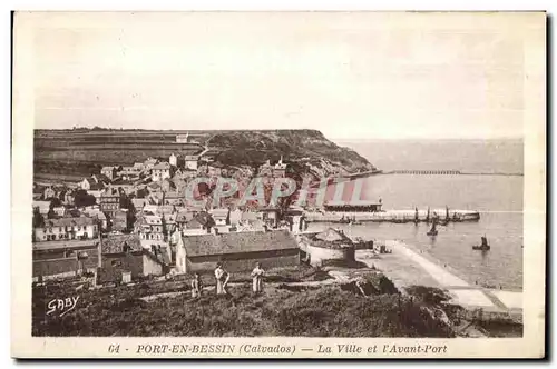 Ansichtskarte AK Port en Bessin (calvados) La Ville et V Avant Port