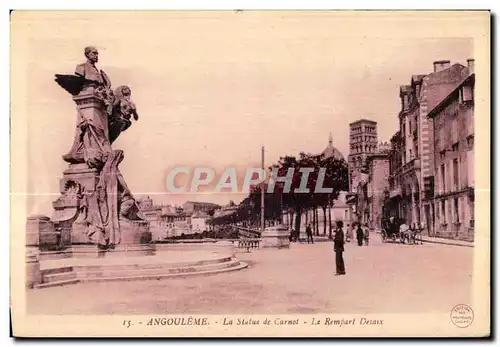 Cartes postales Angouleme La Status de Carnot Le Rempart Desaux