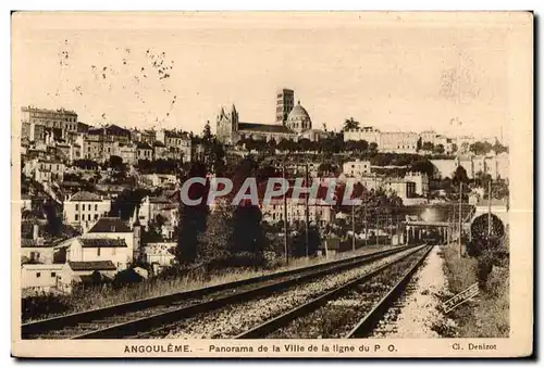 Cartes postales Angouleme Panorama de la Ville de la ligne du PO Train