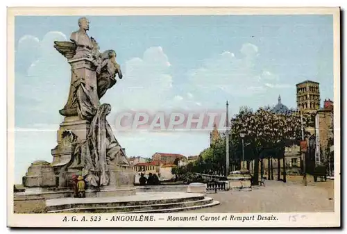 Cartes postales Angouleme Monument Carnot et Rempart Desaix