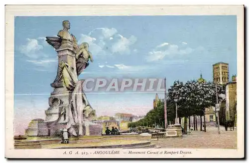 Cartes postales Angouleme Monument Carnot et Rempart Desaix