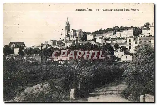 Cartes postales Angouleme Faubourg et eglise Saint ausone