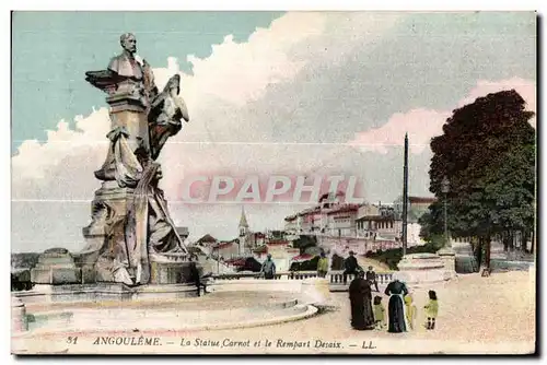 Cartes postales Angouleme La Statue Carnot et le Rempart Desaix LL