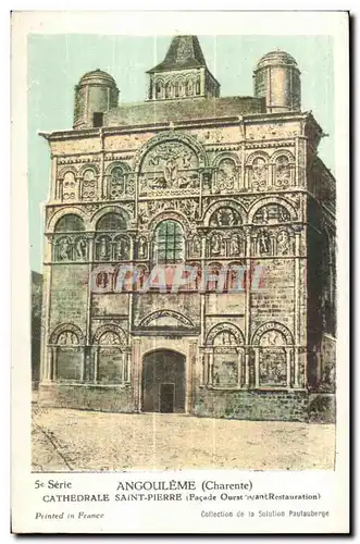 Cartes postales Angouleme (Charente) Cathedrale Saint Pierre (Pacade Ouest Restauration)