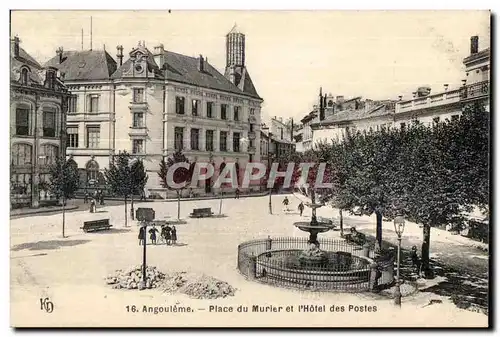 Cartes postales Angouleme Place du Murier et L Hotel des Postes