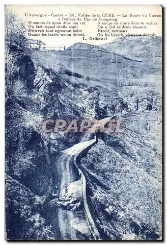 Ansichtskarte AK L Auvergne Cantal Vallee De La Cere la Route du Lioran a I entree du pas de Compair