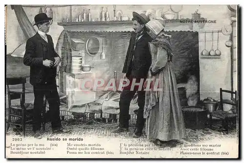 Cartes postales Notre Auvergne Rosido se morido Mariage Folklore costume
