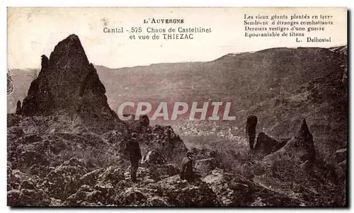 Cartes postales L Auvergne cantal 575 chaos de casteltinet et vue de thiezac