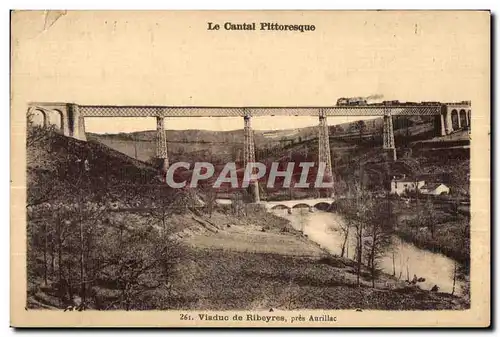 Cartes postales Viaduc de ribeyres pres Aurillac Train