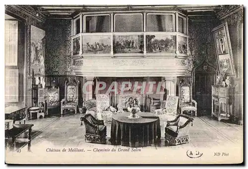 Cartes postales Chateau de meillant cheminee du grand salon