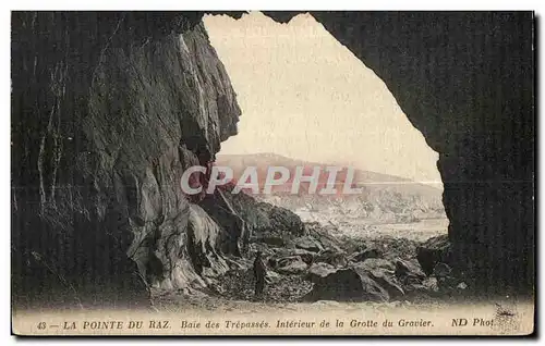 Ansichtskarte AK La Pointe Du Raz Baie des Trepasses Interieur de la Grotte du Gravier