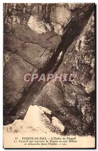 Cartes postales Pointe Du Raz L Enfer de Plogoff Le Tunnel qui traverse la pointe en son Milieu et debouche dans