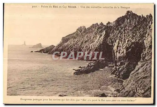 Ansichtskarte AK Pointe Du Raz on Cap Sizum Une des Merveilles Naturelles de la Brstagne Dangereux Passages pour