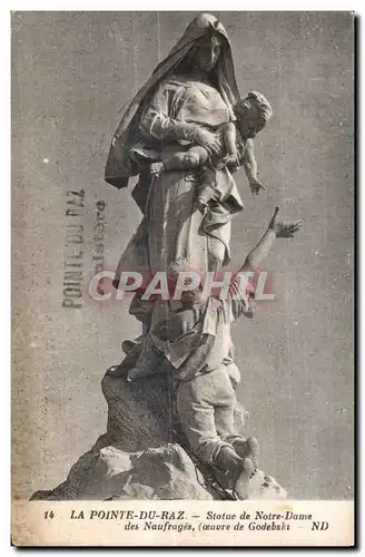 Ansichtskarte AK La Pointe du Raz Statue de Notre Dame des Naufages (oeuvre de Godebski) ND