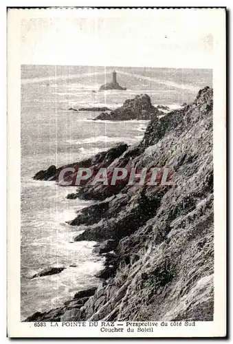 Ansichtskarte AK La Pointe Du Raz Perspective du Cote Sud Coucher du Solell