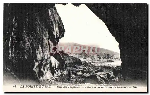 Ansichtskarte AK Pointe du Raz Baie des Trepasses Interiur de la Grotte du Gravier ND