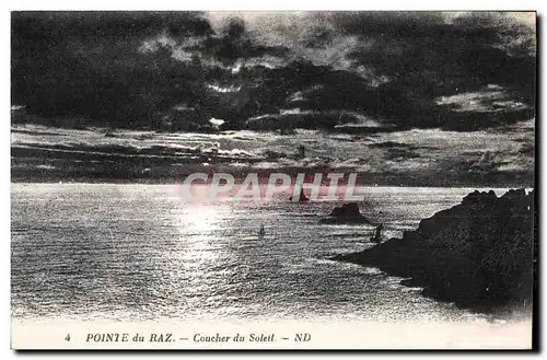 Ansichtskarte AK Pointe du Raz Coucher du Soleil