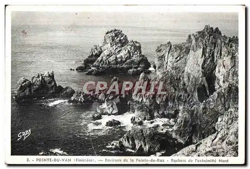 Ansichtskarte AK Pointe du Van (Finistere) Environs de la Pointe du Roz Rochers de l extremite Nord