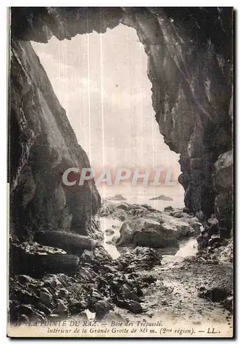 Ansichtskarte AK La Pointe Du Raz Baie des Trepasses Interieur de la Grande Grotte