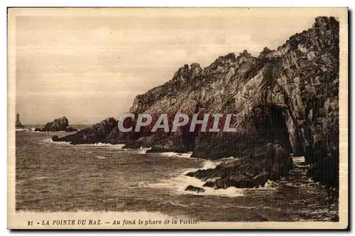 Ansichtskarte AK Pointe du Raz Au Fond le Phare de la Vieille