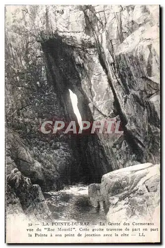 Ansichtskarte AK La Pointe Du Raz La Grotte des Cormorans vue du &#34roc Mourfil&#34 Cette grotte traverse de par