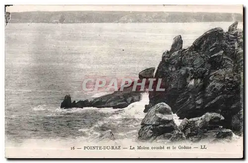 Ansichtskarte AK Pointe Du Raz Le Moine couche et le Gnome