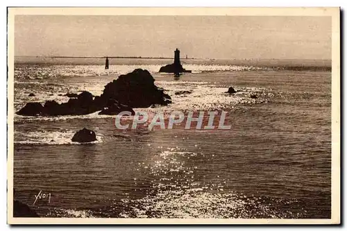 Ansichtskarte AK Pointe du Raz De Sein (Finistere) Le Phare la Vieille Au Join l Ile de Sein