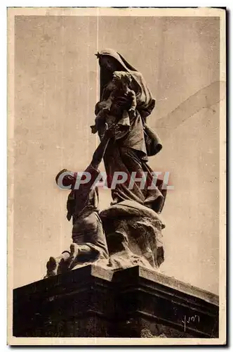 Ansichtskarte AK Pointe Du Raz De Sein (Finistere) Statue de des Naufrages