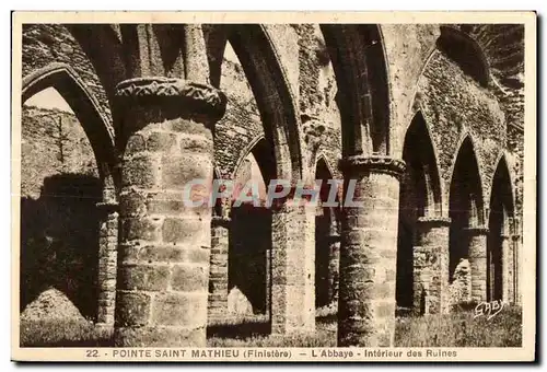 Ansichtskarte AK Pointe Saint Mathieu L Abbaye Interieur des Ruines