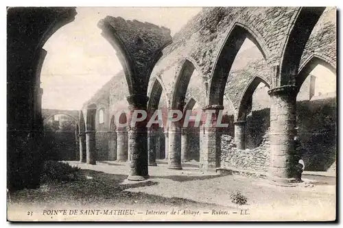 Cartes postales Pointe De Saint Mathieu Interieur de l Abbaye Ruines