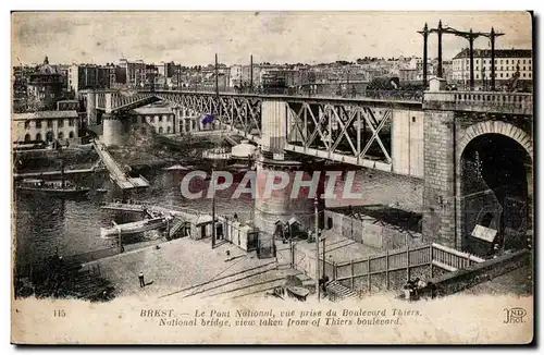 Brest - Le Pont National - vue prise du Boulevard Thiers - Ansichtskarte AK